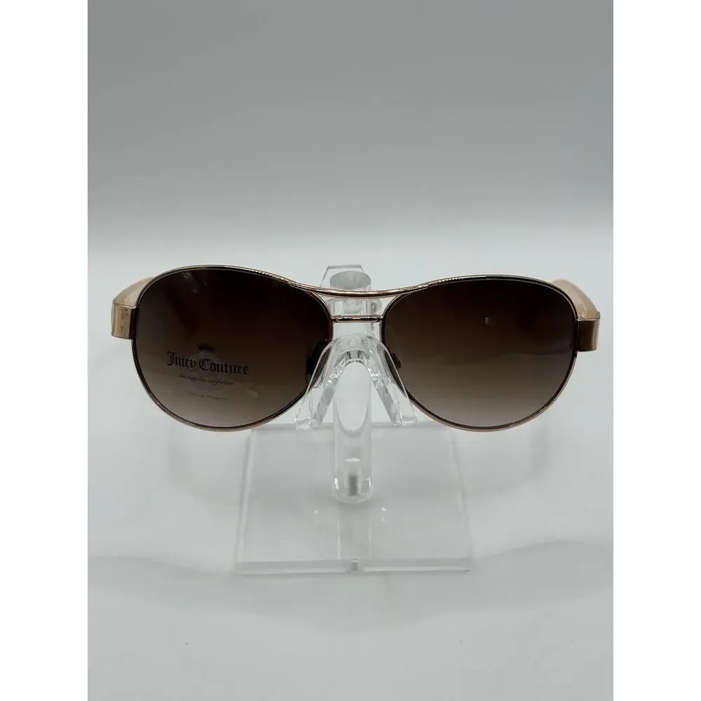 Juicy Couture Aviator Sunglasses Brown Gradient Rose Gold Beige Women WJC61SG28S